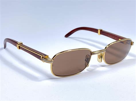 cartier wooden frame sunglasses